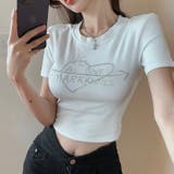 ラインストーンハートロゴコンパクトTシャツ | LADY LIKE | 詳細画像23