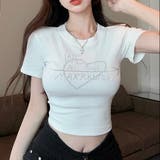 ラインストーンハートロゴコンパクトTシャツ | LADY LIKE | 詳細画像24