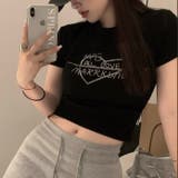 ラインストーンハートロゴコンパクトTシャツ | LADY LIKE | 詳細画像4