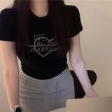 ラインストーンハートロゴコンパクトTシャツ | LADY LIKE | 詳細画像6