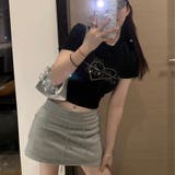 ラインストーンハートロゴコンパクトTシャツ | LADY LIKE | 詳細画像7