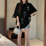 サテンリボン付きオーバーサイズTシャツ | LADY LIKE  | 詳細画像12 