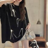 サテンリボン付きオーバーサイズTシャツ | LADY LIKE  | 詳細画像13 
