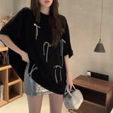サテンリボン付きオーバーサイズTシャツ | LADY LIKE  | 詳細画像15 