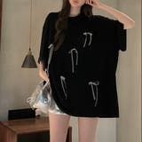 サテンリボン付きオーバーサイズTシャツ | LADY LIKE  | 詳細画像16 