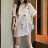 サテンリボン付きオーバーサイズTシャツ | LADY LIKE  | 詳細画像3 