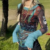 ブルー | リブ切替えカラフルシアートップス | LADY LIKE