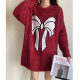 ビッグリボン柄ゆったりシャギーニット | LADY LIKE | 詳細画像2