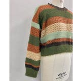 クロップド丈シャギーミックスボーダーニット | LADY LIKE  | 詳細画像15 