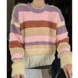 クロップド丈シャギーミックスボーダーニット | LADY LIKE  | 詳細画像5 