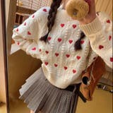 ハートプリント丸首ニット | LADY LIKE | 詳細画像12