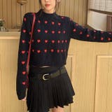 ハートプリント丸首ニット | LADY LIKE | 詳細画像2