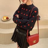 ハートプリント丸首ニット | LADY LIKE | 詳細画像4