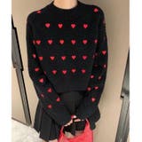 ハートプリント丸首ニット | LADY LIKE | 詳細画像5