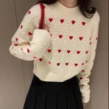 ハートプリント丸首ニット | LADY LIKE | 詳細画像8