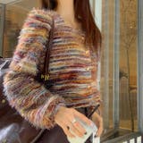 ラウンドネックボーダーシャギーカーディガン | LADY LIKE  | 詳細画像8 