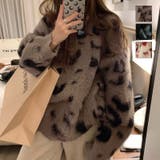 レオパード風バイカラーオーバーサイズニット | LADY LIKE | 詳細画像1