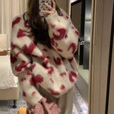 レオパード風バイカラーオーバーサイズニット | LADY LIKE | 詳細画像2