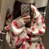 レオパード風バイカラーオーバーサイズニット | LADY LIKE | 詳細画像3