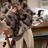 レオパード風バイカラーオーバーサイズニット | LADY LIKE | 詳細画像6