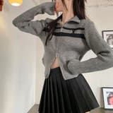 ライン入りダブルジップハイネックリブニット | LADY LIKE  | 詳細画像2 