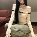 ベルト付きオフショルダーリブニット | LADY LIKE  | 詳細画像12 