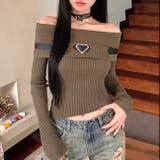 ベルト付きオフショルダーリブニット | LADY LIKE  | 詳細画像3 