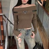 ベルト付きオフショルダーリブニット | LADY LIKE  | 詳細画像4 