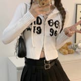 ホワイト | フロントロゴニットパーカー | LADY LIKE