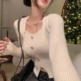 リボンボタンデコルテ空きリブニット | LADY LIKE  | 詳細画像19 