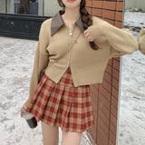 フェイクレザー切替え衿ダブルジップニット | LADY LIKE | 詳細画像12