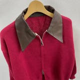 フェイクレザー切替え衿ダブルジップニット | LADY LIKE | 詳細画像18