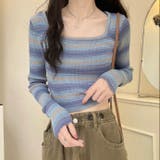 グラデーションボーダー柄ニット | LADY LIKE  | 詳細画像11 