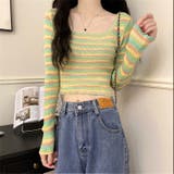 グラデーションボーダー柄ニット | LADY LIKE  | 詳細画像14 