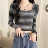 グラデーションボーダー柄ニット | LADY LIKE  | 詳細画像5 