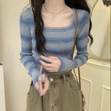 グラデーションボーダー柄ニット | LADY LIKE  | 詳細画像8 