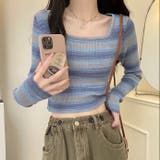 グラデーションボーダー柄ニット | LADY LIKE  | 詳細画像9 