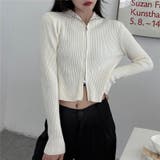 ホワイト | ダブルジップコンパクトニットパーカー | LADY LIKE 