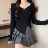 サテンベルト付きアシンメトリートップス | LADY LIKE | 詳細画像4