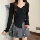 サテンベルト付きアシンメトリートップス | LADY LIKE | 詳細画像5