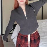 ダブルジップモックネックリブニット | LADY LIKE  | 詳細画像15 