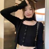 ブラック | ストール付きショートカーディガン2点セット | LADY LIKE
