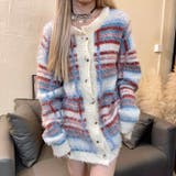 丸首チェックオーバーサイズカーディガン | LADY LIKE  | 詳細画像2 