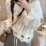 クロップド丈モール素材ゆるニット | LADY LIKE  | 詳細画像3 