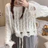 クロップド丈モール素材ゆるニット | LADY LIKE  | 詳細画像4 