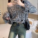 クロップド丈モール素材ゆるニット | LADY LIKE  | 詳細画像6 