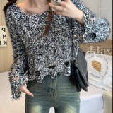 クロップド丈モール素材ゆるニット | LADY LIKE  | 詳細画像7 