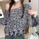 ブラック | クロップド丈モール素材ゆるニット | LADY LIKE 