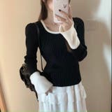 バイカラーフレアスリーブリブニット | LADY LIKE | 詳細画像4