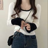 バイカラーフレアスリーブリブニット | LADY LIKE | 詳細画像8